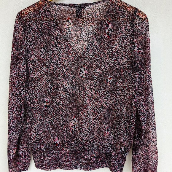 H&M Women's Sheer Long Sleeved Blouse Top Size 2  Multi-Color  NWOT - Picture 5 of 8
